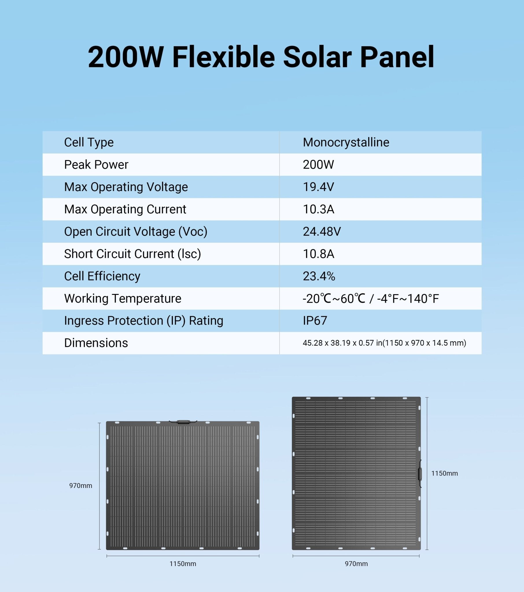 Dabbsson 200W Flexible Solar Panel